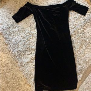 B. Darlin velvet off the shoulder dress